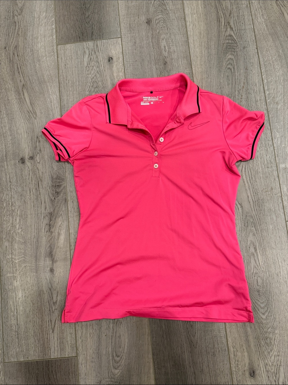 Nike Women’s Hot Pink Short Sleeve Polo with Black Trim